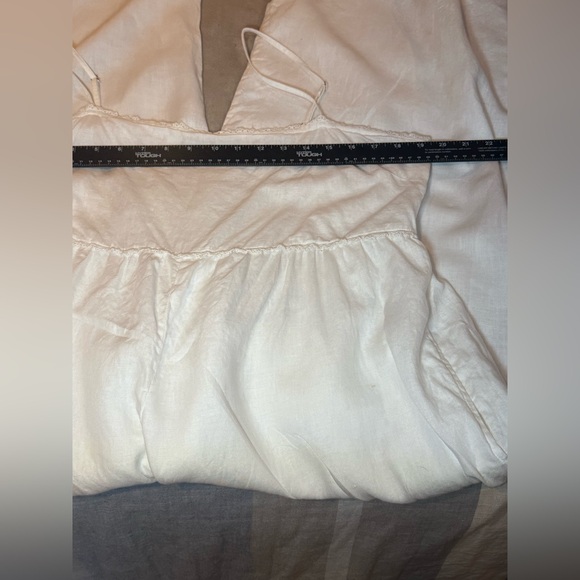 Roller Rabbit Spaghetti Strap White Linen Flowy Jumpsuit Ladies Size XL - Picture 5 of 9